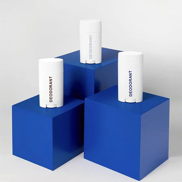 White 20g 50g Oval Flat Twist Up PCR RPP PP Sunblock Deodorant Stick Packaging Container Plastic Body Balm Bottle