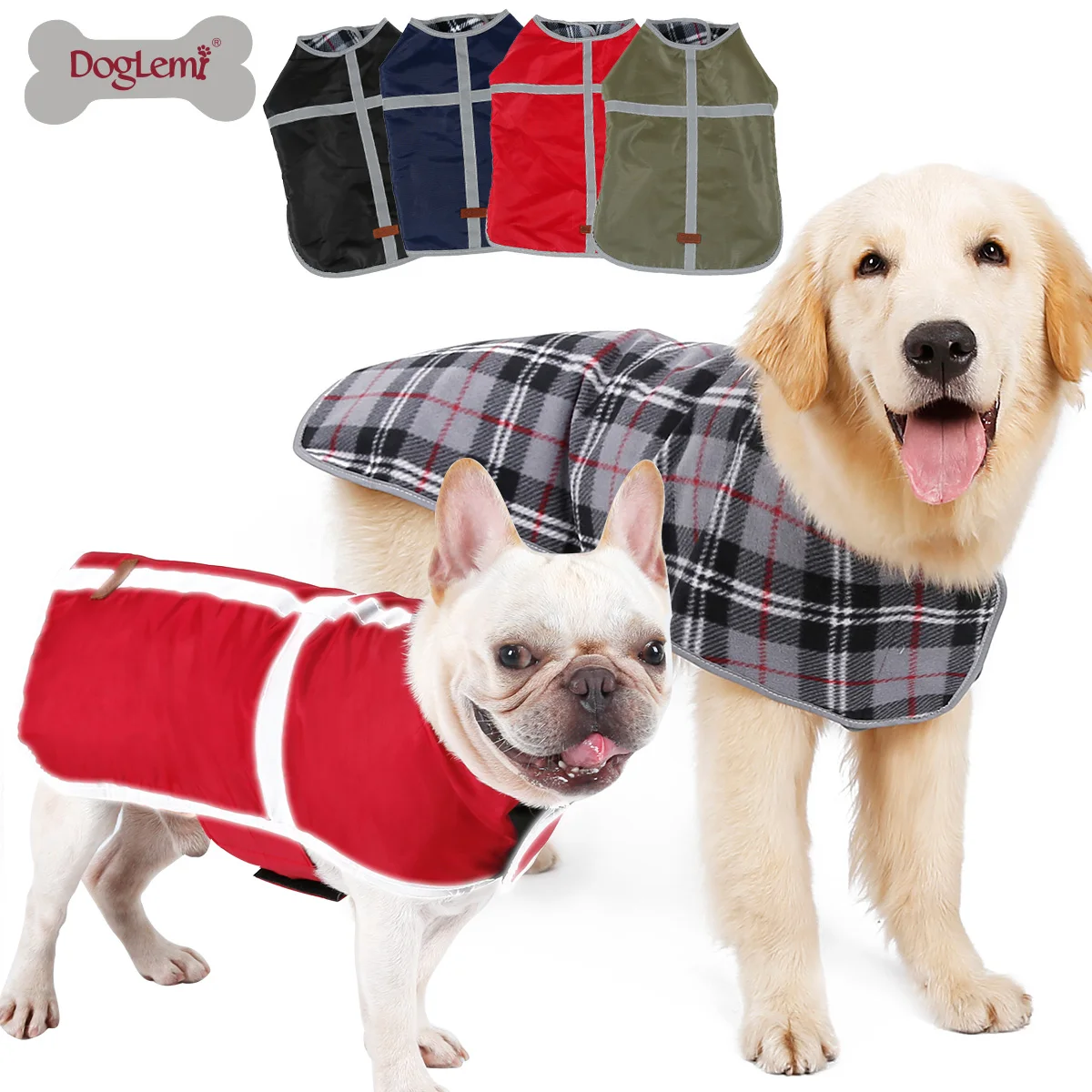Wholesale Water Resistant Winter Dog Apparel Reversible Hot Pet Clothes