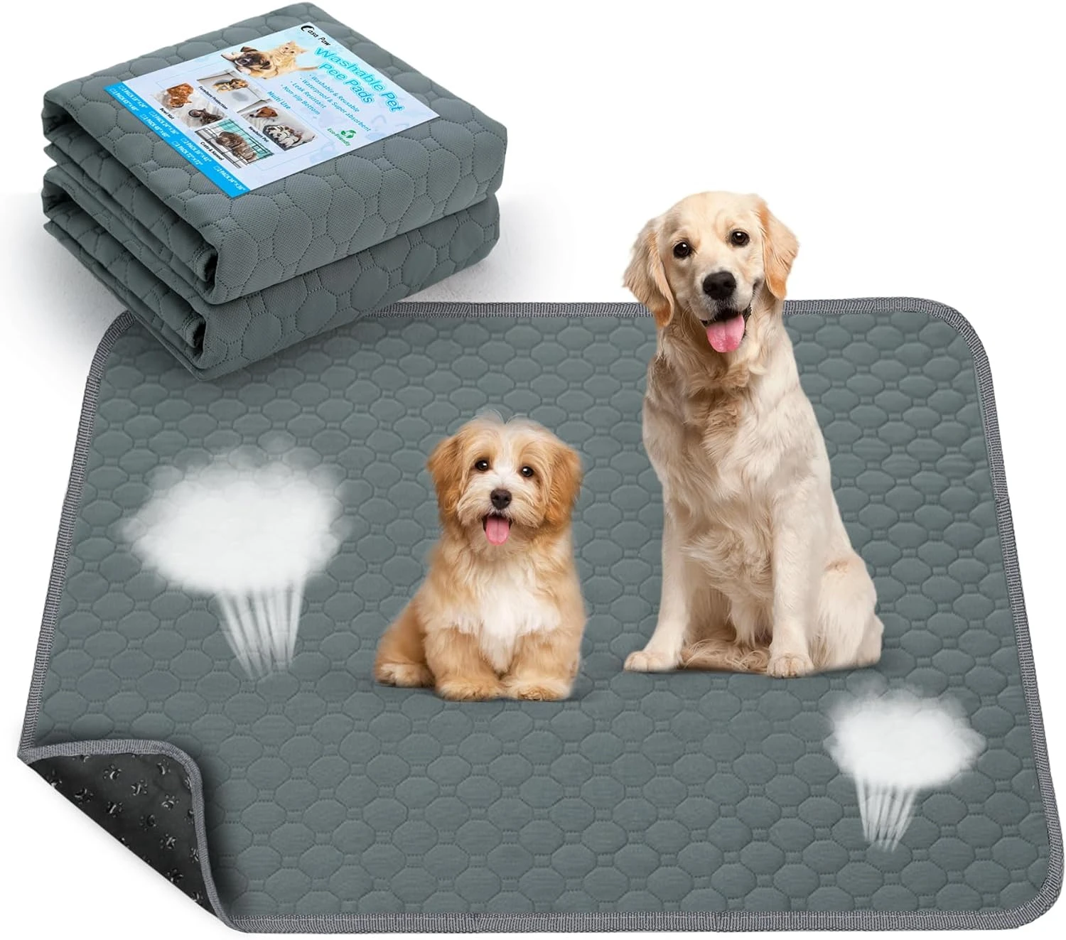 Fast Absorbent Reusable Dog Beds Non-Slip Puppy Pet Training Potty Washable Pee Pads Dogs Playpen Crate Housebreaking Print