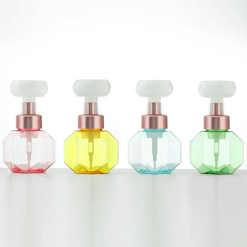 300ml wholesale plastic cosmetic bottle with pump for lotion flower Foam bottle hand wash liquid soap bottle