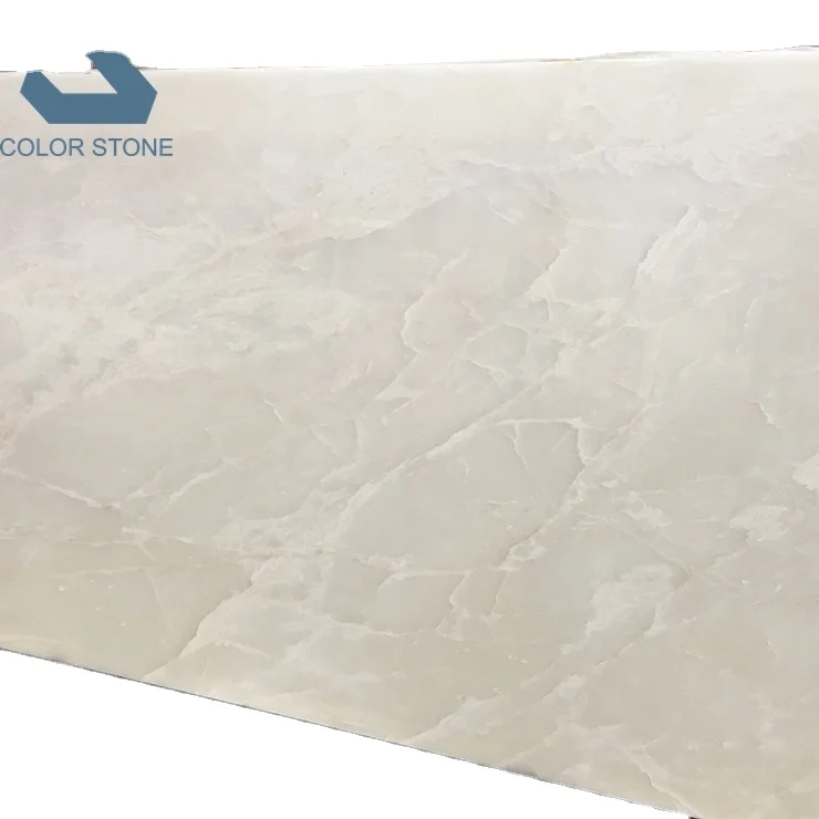 Polished marmore onice bianco translucent royal white onyx marble onix stone slab