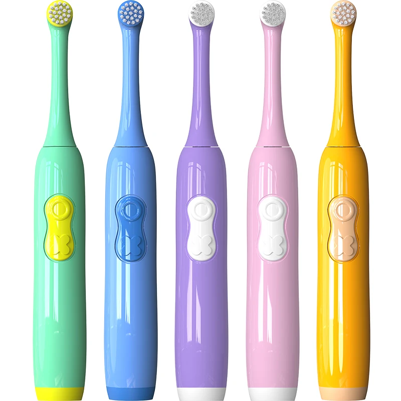T2272 360 Degree Rotation Electric Toothbrush Whale Cartoon Battery Operated Toothbrush for Kids Children