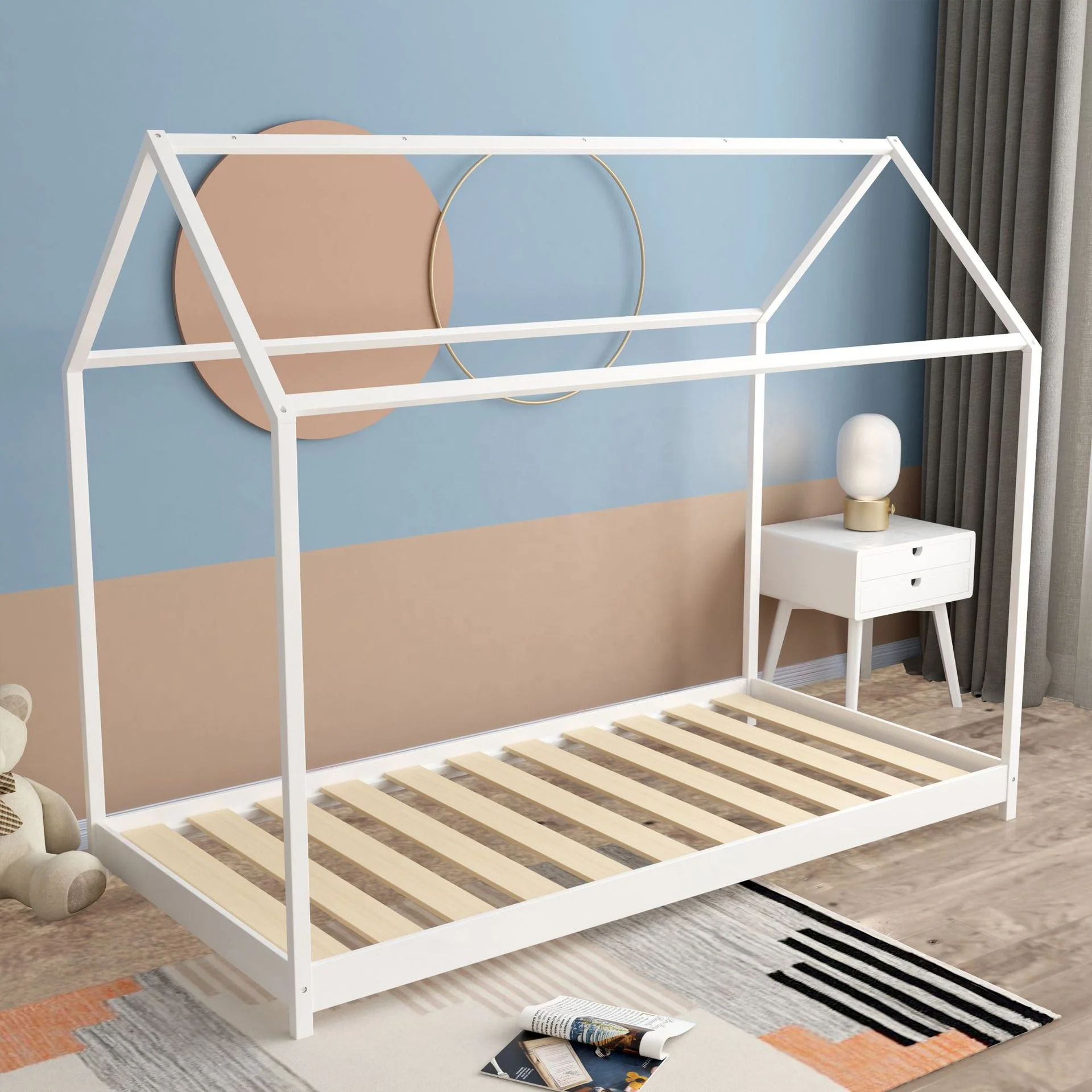 
house shaped montessori bedroom girl tent floor bed for kids room furniture 