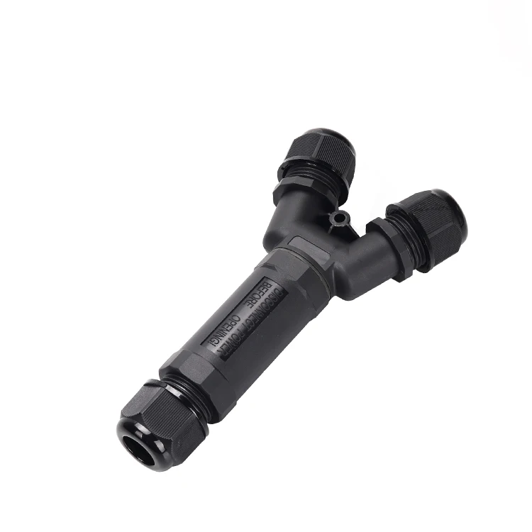 Manufacturer Y Shape 3 Way Outdoor LED Lighting Cable Gland Electrical Customized IP68 Waterproof Connector