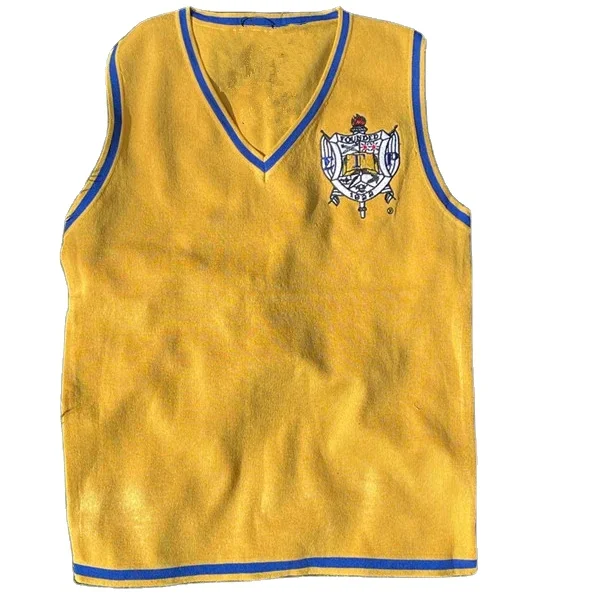 Manufacturer provide custom women SGRho V-Neck Gold knitted vest ladies sleeveless sweater