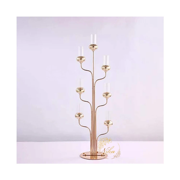 Wedding Candelabra Candle Holder Tree Gold Centerpieces for Wedding Table Decoration