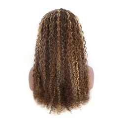 ADDITIVE Cheap Price Highlight Ombre Hair Lace Front Wig Curly Wigs Honey Blonde Colored T-part Frontal Wigs For Black Women