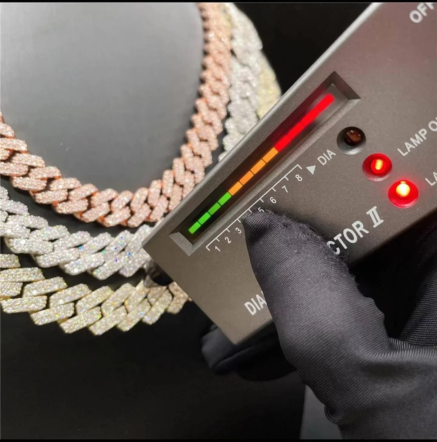 Sterling Silver Hip Hop Moissanite Cuban Link Chain Vvs Moissanite Tennis Chain Thick Miami Moissanite Necklace