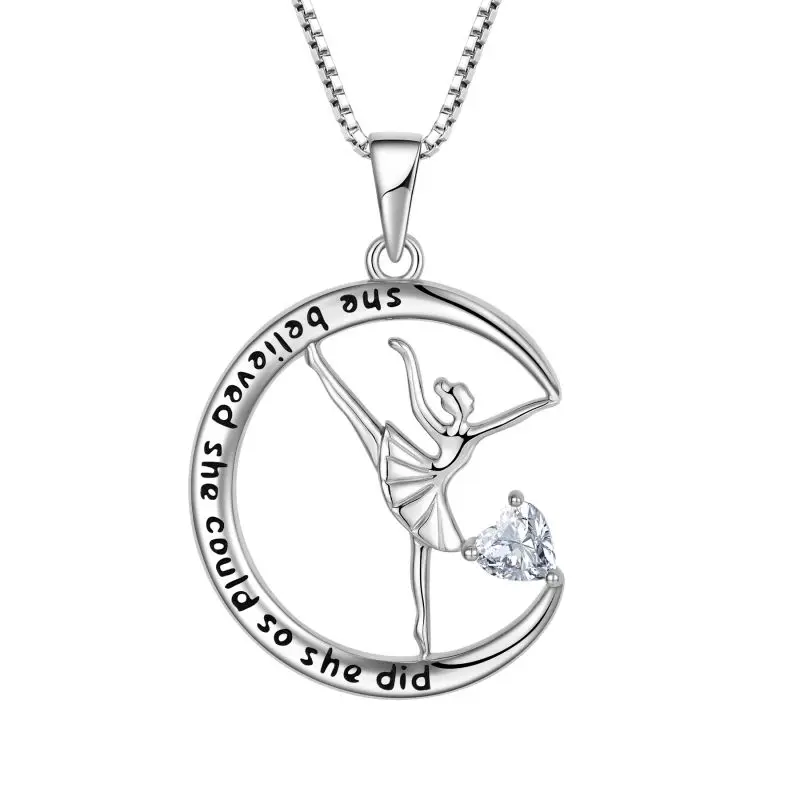 Custom Dancer Classic Trendy Rhodium Plated 925 Sterling Silver Custom Moissanite Pendants For Necklace Women Girls Jewelry