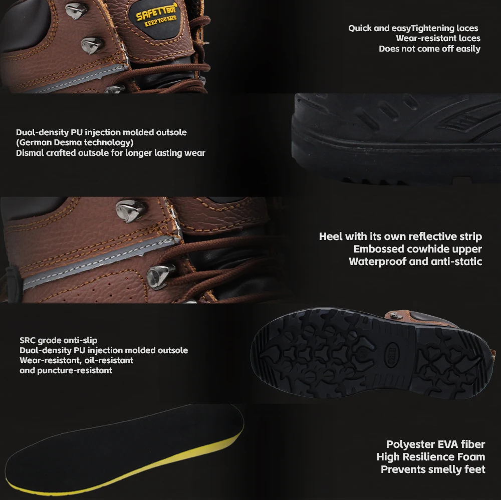 SAFETY BOY brand anti-smash safety boots safety shoes for men chaussures de sécurité Europe S3 standard