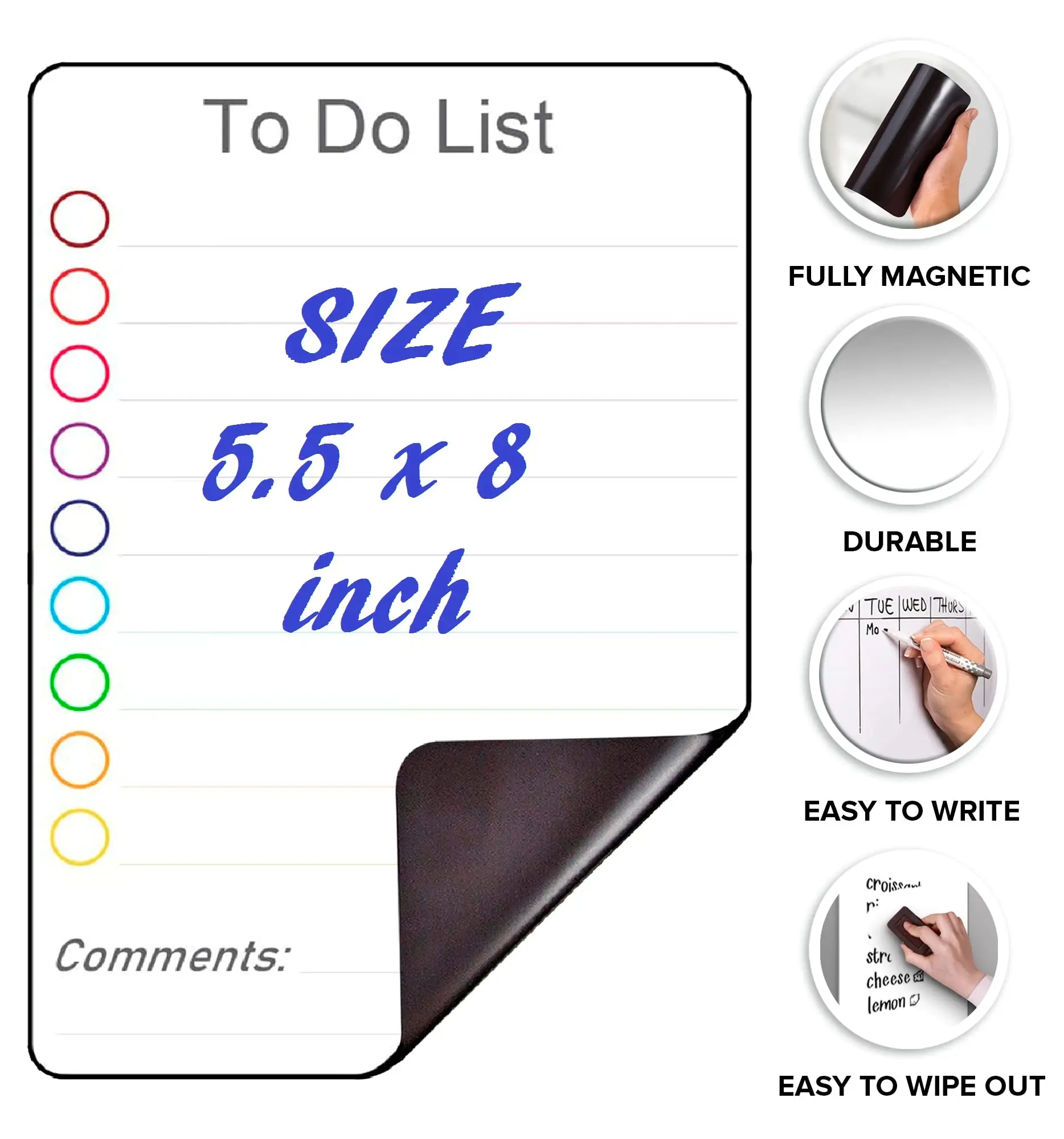 customized Magnetic Dry Erase Board Fridge White Board Sheet magnetic whiteboard magnet calendar weekly whiteboard sheet