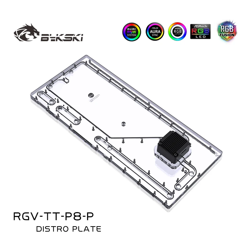 Bykski TT Core P8 TG Distro Plate For Thermaltake Core P8 Case  Reservoir DDC Pump Combo,Water Cooling Tank,12V/5V RGV-TT-P8-P