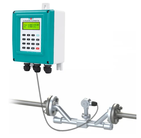 Inline 4-20 ma Ultrasonic Flowmeter Liquid and Water Flow Meter Sensor with 4-20 ma Ultrasonic Water Flowmeter