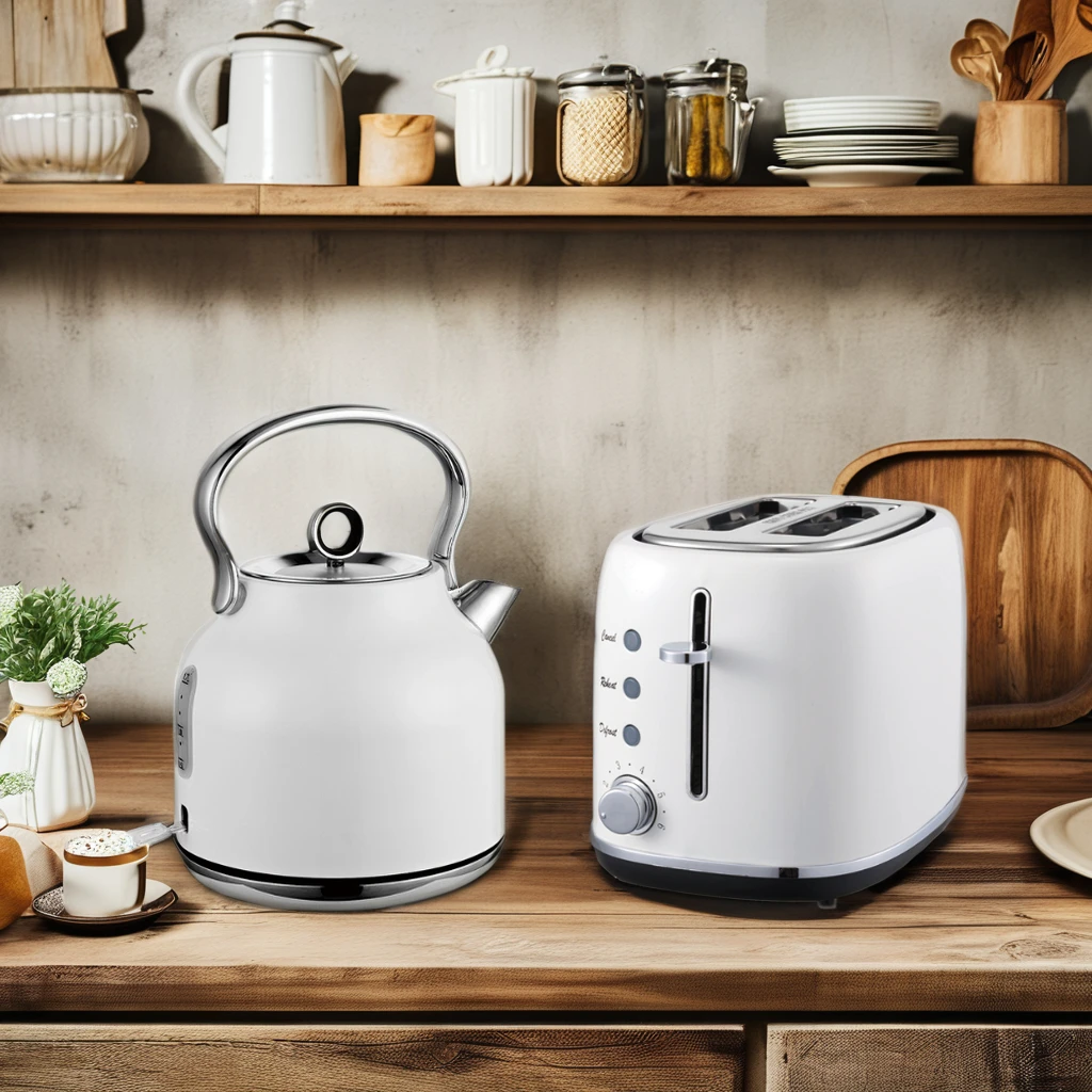 China Supplier Kettle Electric Home Appliance Sets Retro Toaster for Kitchen