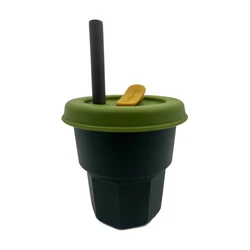 Fashional Drinking Cup Silicone Toddler Water Cup With Straw 400ml High Quality Food Grade Silicone Collapsible Cup Foldable