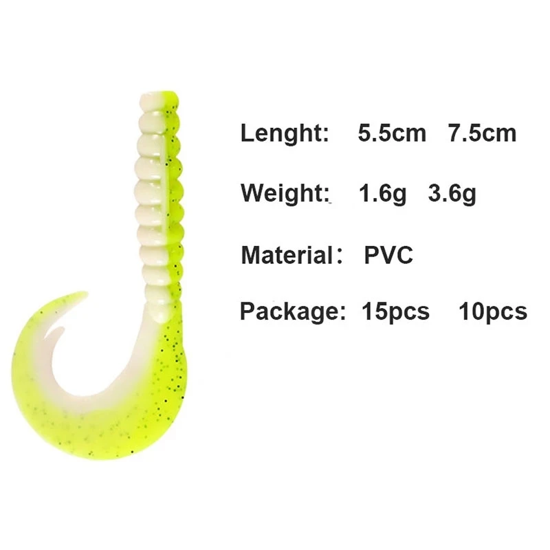 Worms Soft Bait 55mm/75mm Jig Wobblers Fishing Lure Silicone Artificial Baits Carp Bass Lures Pesca Tackle