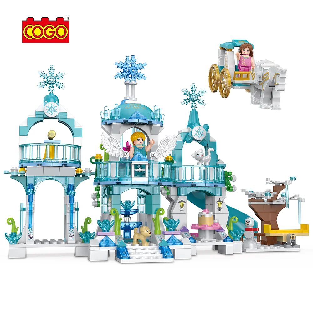 COGO New DIY Combination Build Blocks Toys Princess Ice Castle Building Blocks Sets