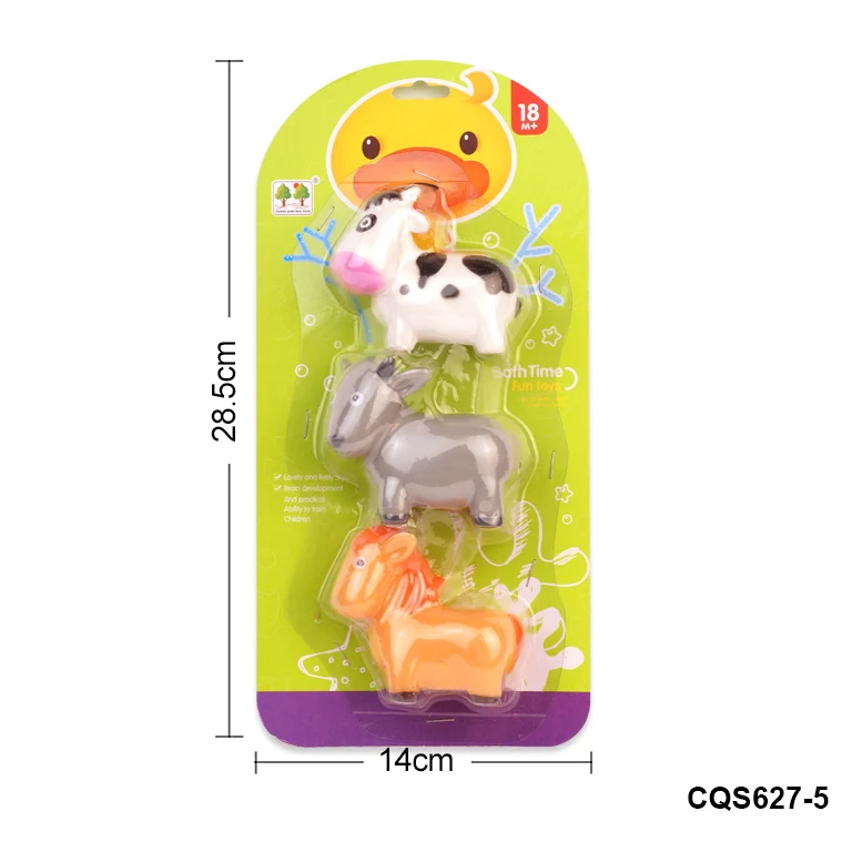 2021 Creative Farm Animals Eco-friendly Soft PVC Bathtub Toys Rubber Animals Bath Toy sheep horse cow