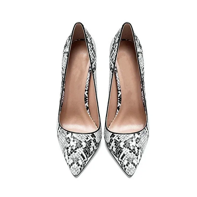 Women Pointed Toe High Heel Pump Shoes Sexy Snake Print Pumps New Fashion Stiletto Heels Female Ladies Shoes