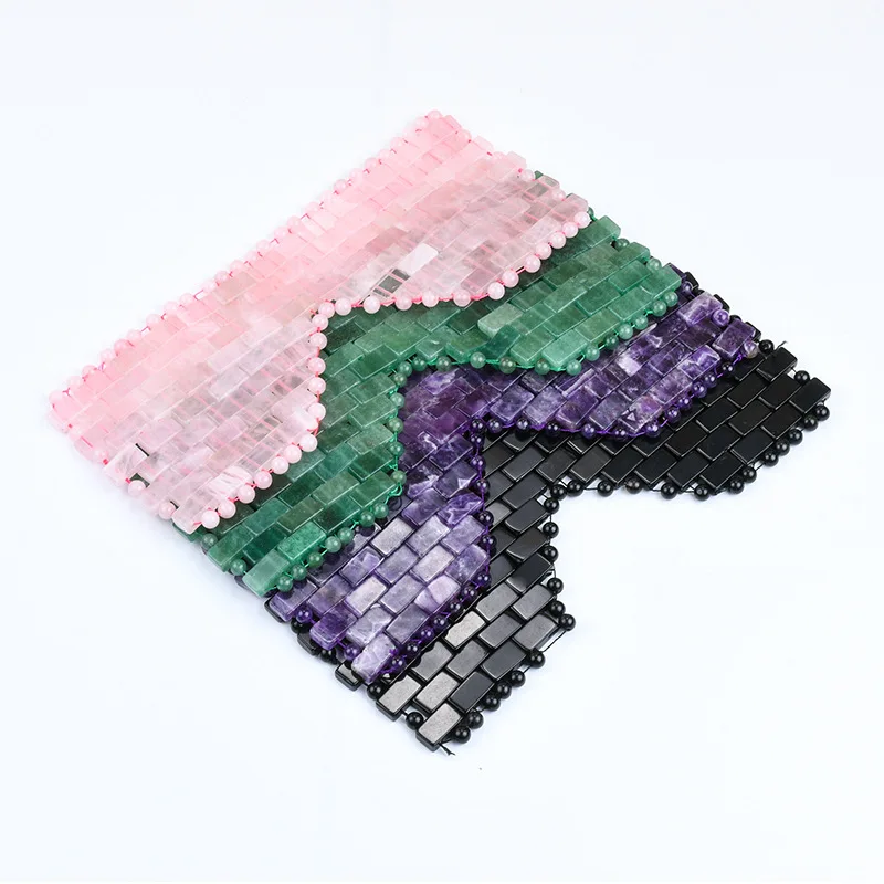Drop Shipping Jade Eyemask Skincare Eye Massage Beauty Tool Amethyst Obsidian Natural Stone Rose Quartz Jade Eye Mask