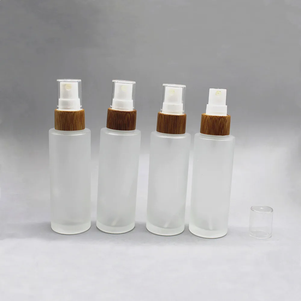 Yuyao Factory Vintage Atomiser Elegant Wood Cap Frosted Room Mini Body Spray Bottle