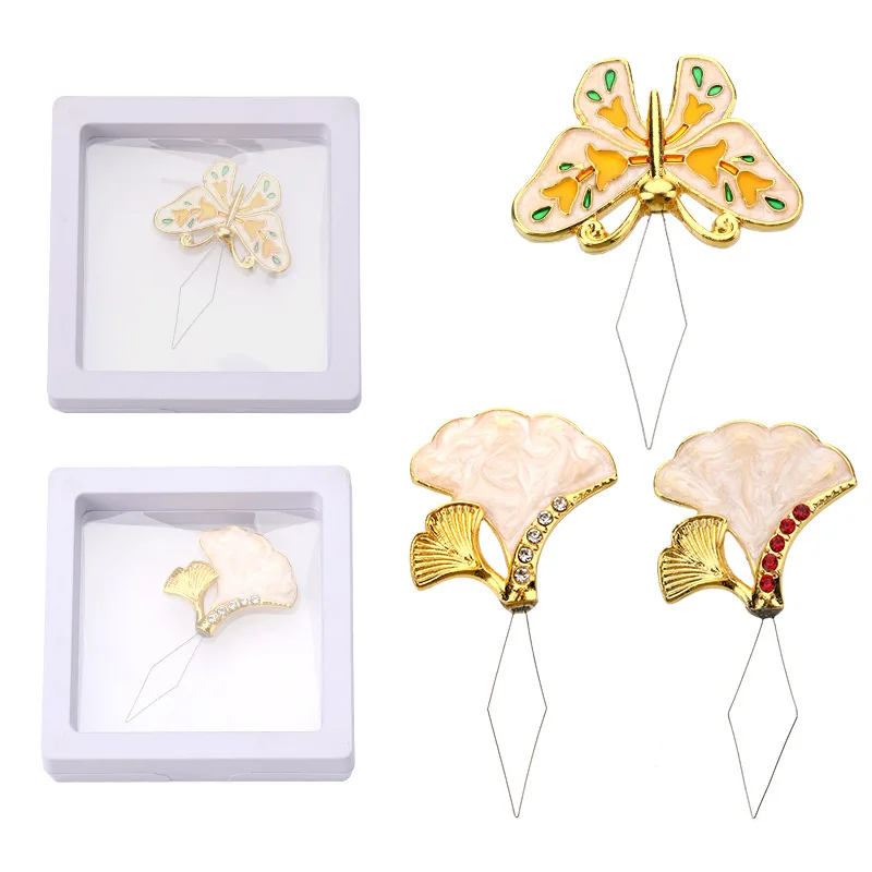 New Classic Chinese Ginkgo Leaf Thread Threading Machine DIY Sewing Needle Combining Tool