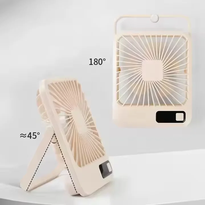 Mini Portable Desktop Fan USB Charging Quiet Foldable Hanging Standing Cooling Fan Travel Office Home Camping Fan