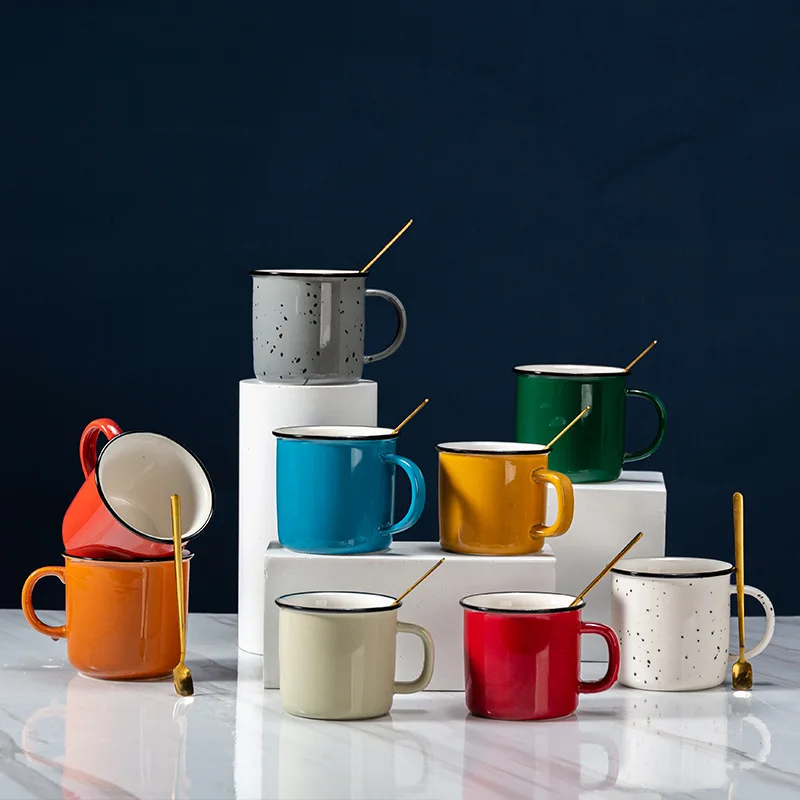 Wholesale Ceramic Enamel Mug Cheap Ceramic Mug Top Rated Campfire Mug