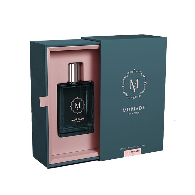 Custom Logo Perfume Box Paper Gold Foil Essential Oil Luxury Perfume Present Packaging Box Square Drawer Gift Box