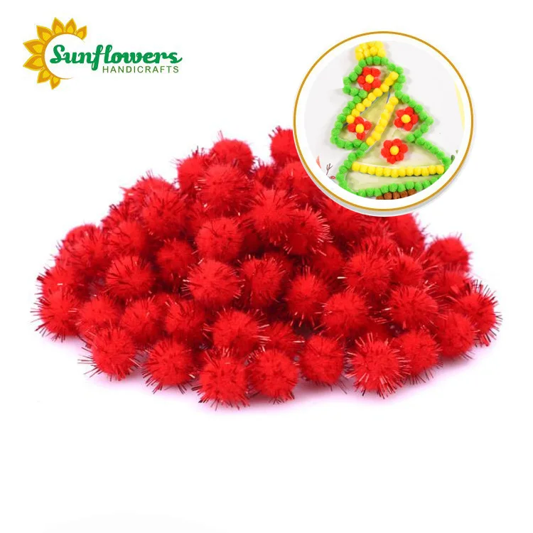 Selling Well 20mm Craft Sparkle Gold Pom POMS for Children Handcraft Diy Craft Doll Toy Accessories