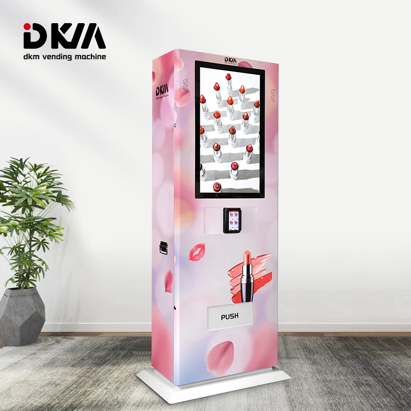 Dkmvending smart card payment touch screen beauty supply product vending machine for eye lash hair lipstick perfume fragrance