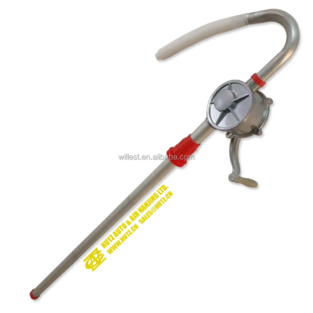 Aluminum portable manual suction rotary hand oil pump HUTZ fuel oil transfer hand drum pump ODP32M01BC hand crank barrel pump