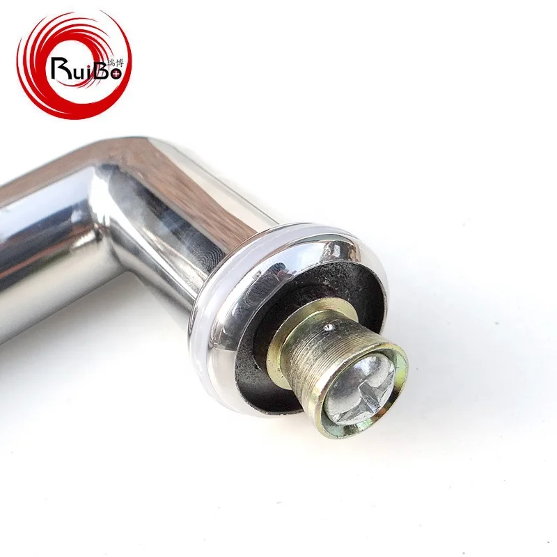 chrome stainless steel round tube D shape shower door handle