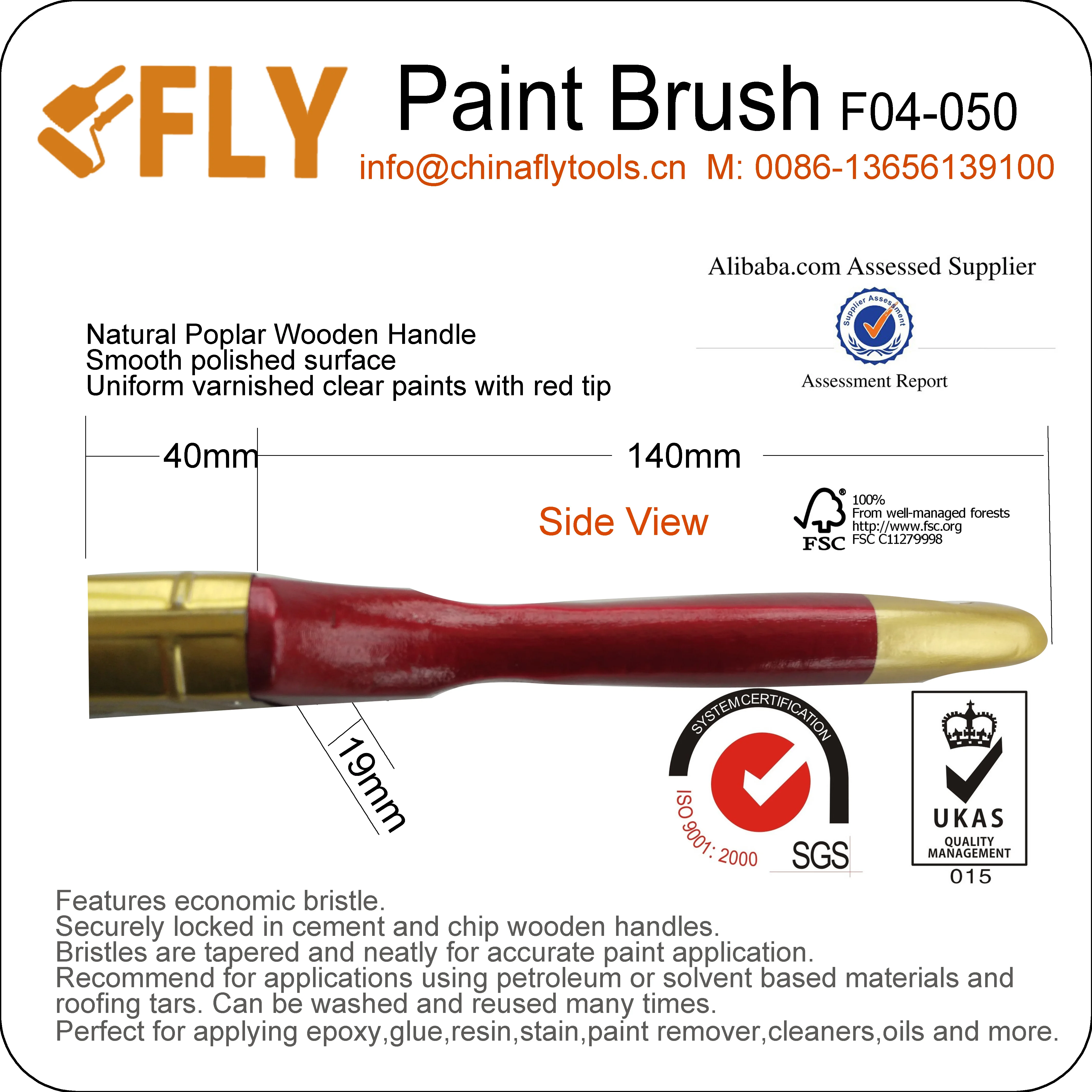 High Quality Synthetic Fiber Paint Brush 50mm