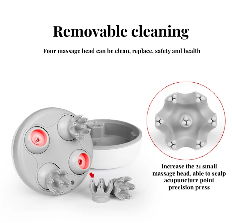 Mini Electric Octopus Claw Scalp Massager With Logo Vibrating Head Massager Brush For Hair Growth Stress Relief Head Massager