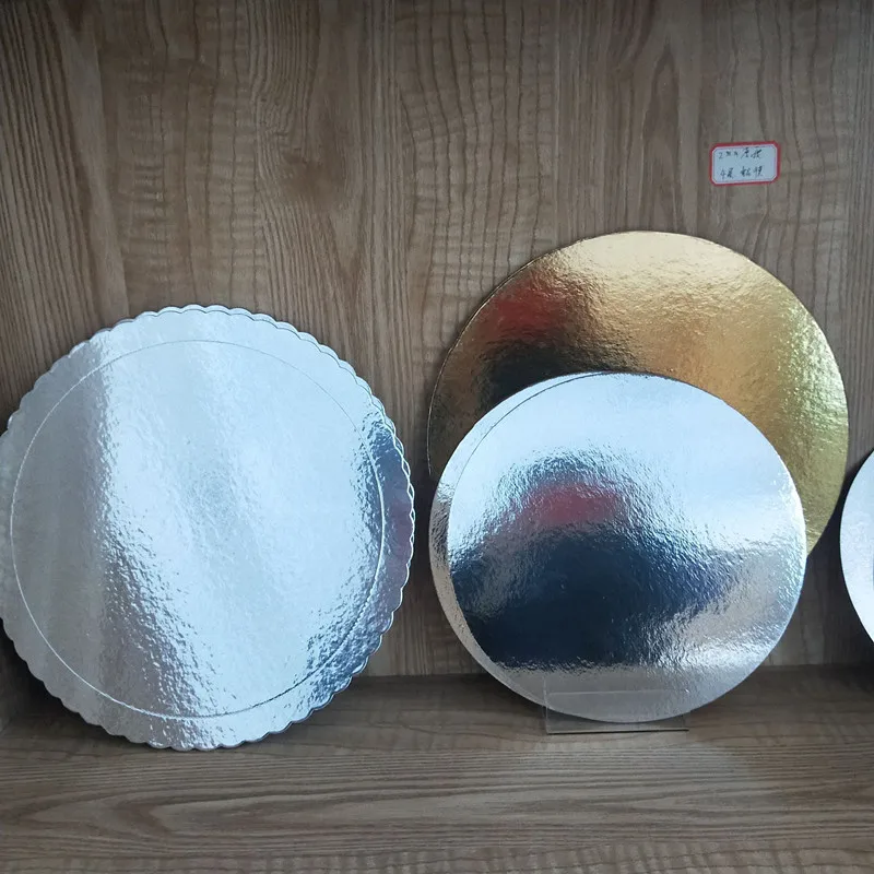 Wholesale Custom Printed White Gold Cake Boards Personalized Design Corrugated Paper Cake Bases