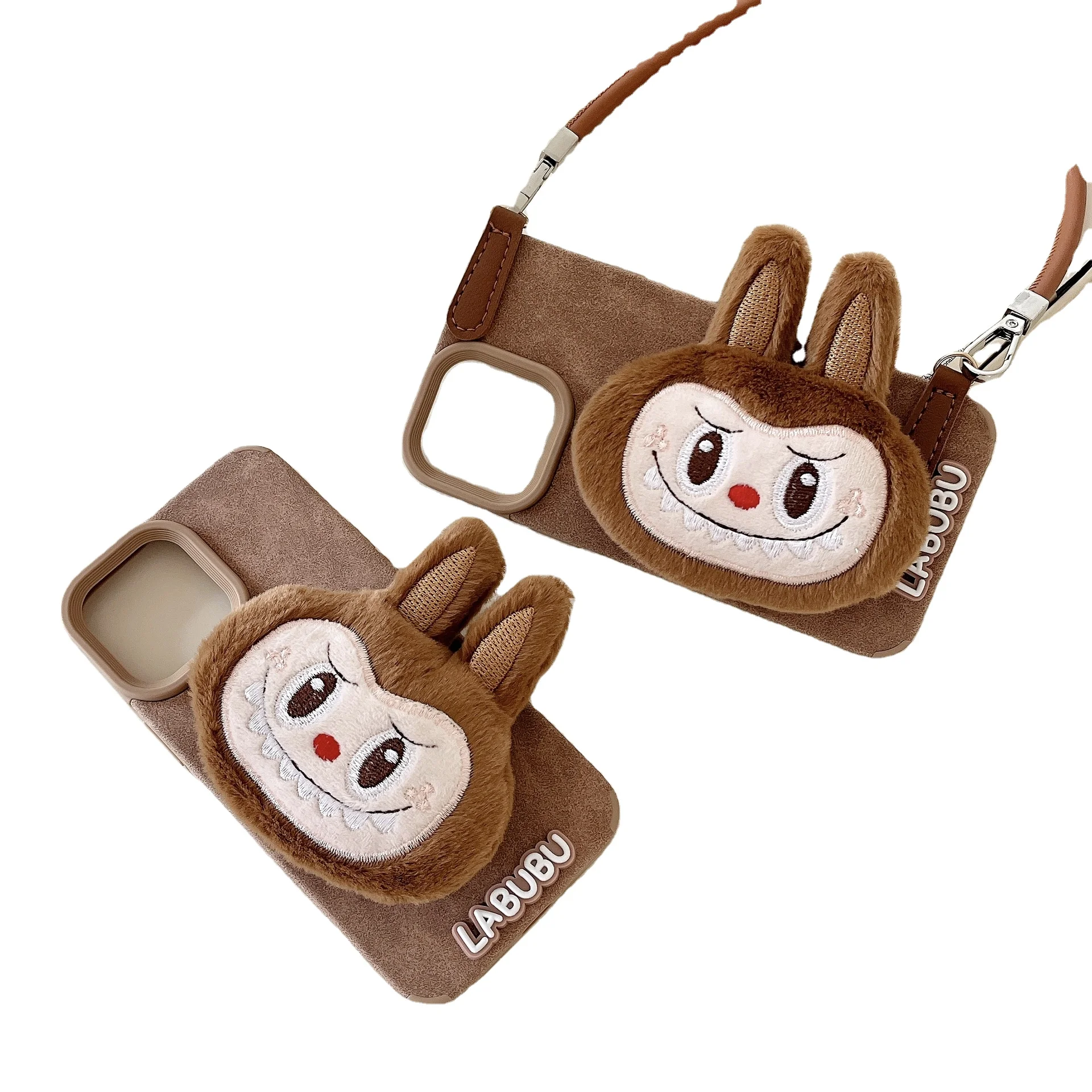 New 3D stereoscopic silicone cover for Iphone 16 series Cute Cartoon 15 pro max Labubu soft Protective smart phone case