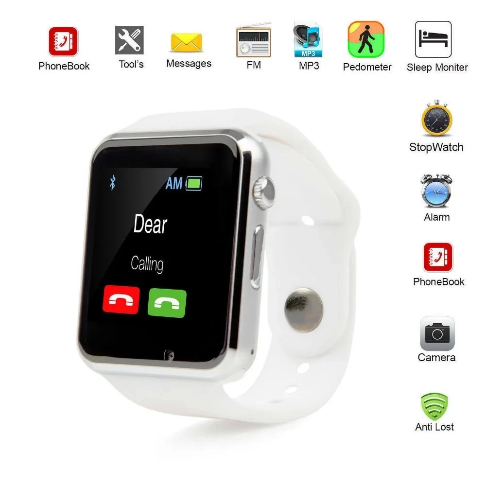 
A1 Smart Watch Best Selling smart watch with Sim Card Pedometer Camera a1 smart phone watch 