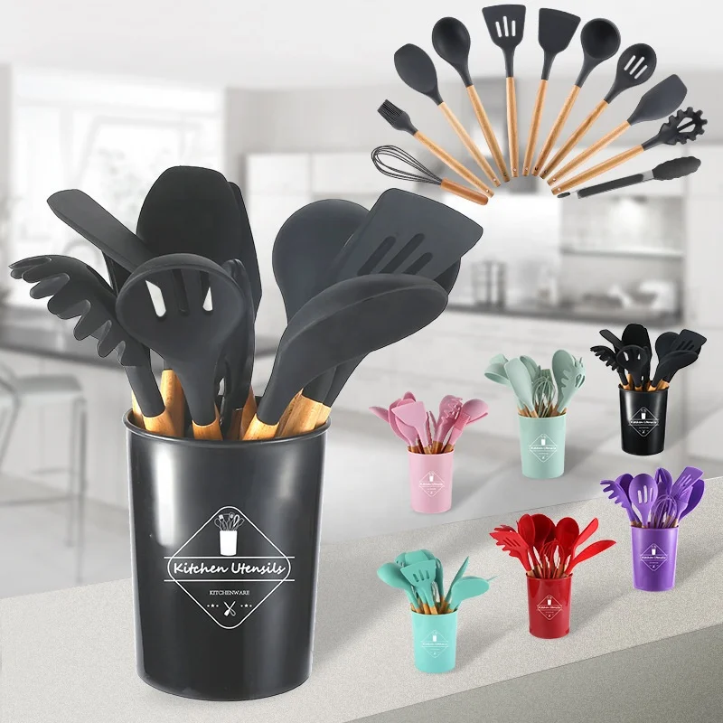 12 Pieces 1 Set Silicone Kitchen Accessories Appliances And Utensils Cooking Tools