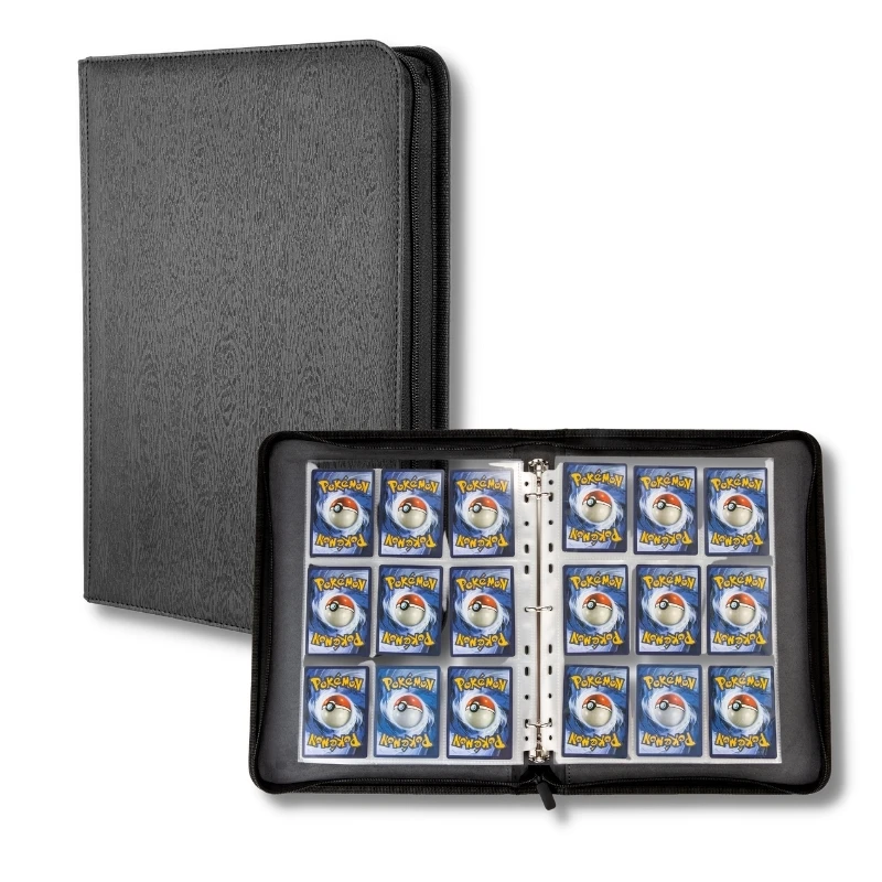 PU Leather Trading Card Binder with 540 Pockets Up- Loading Card Holder Collectors Album Folder with 9-Pocket Sheet
