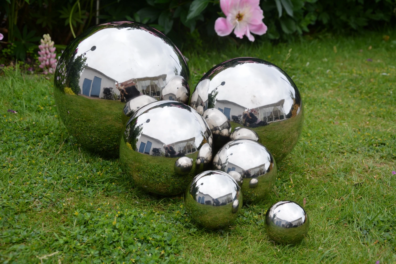 Outdoor Decor Giant Silver Event Floating Large Pvc Balloon Reflective Spheres Silver Inflatable Mirror Ball
