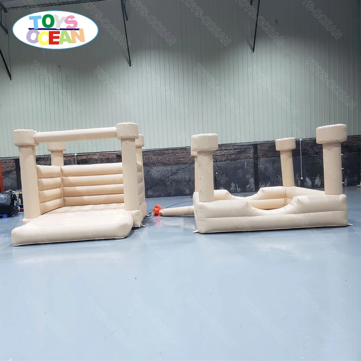 New 10X10 ft  PVC soft play ball pit bouncer fun party pink/white bounce house kids bouncy castle wedding