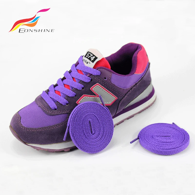 Wholesale Multi Colors Polyester Flat Rope 8mm thickened Shoelaces For Runner