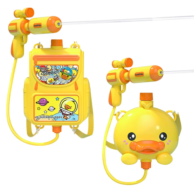 Summer Outdoor Transparent Plastic  Hand Held Toy Pool Water Gun Battle High Capacity Tiger Backpack Water Gun Toy