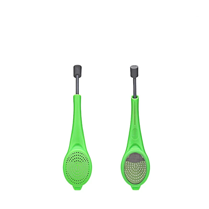 Food grade Plastic Tea Infuser Strainer filter Flavor Tea Infuser Tea and Coffee Strainer with Push Handle