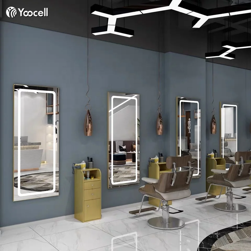 Professional manufacturer of hair salon styling mirror station makeup mirror salon wall mount mirror