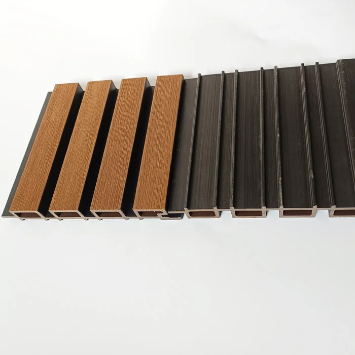 New Luxury wpc Exterior fluted Wall Panels Outdoor wood Composite plastic Villa fence Wall Cladding sheet