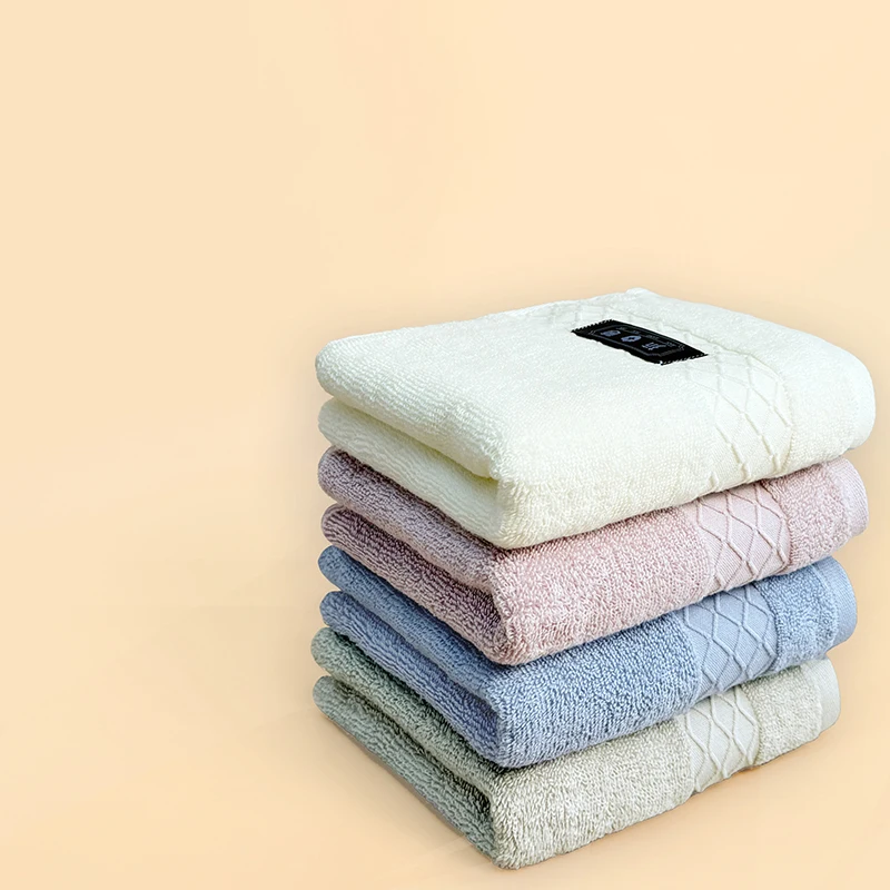 100 Cotton Jacquard Spa Towel for Adults Solid Beige Hand and Face Towels for Bath