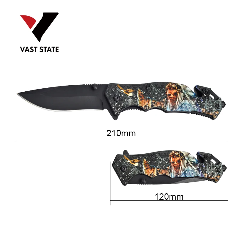 Tactical 3D Wildlife Design Everyday Carry Ultra Smooth One Hand Opening Folding Pocket Knife Ideal for Recreational Work Hiking