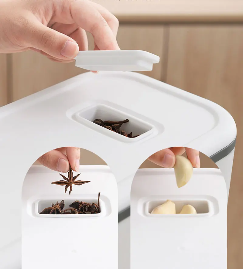 Large Capacity Plastic PET Storage Box New Kitchen Cereal Rice Dispenser with Lid Food Storage Container for Grains Cereals